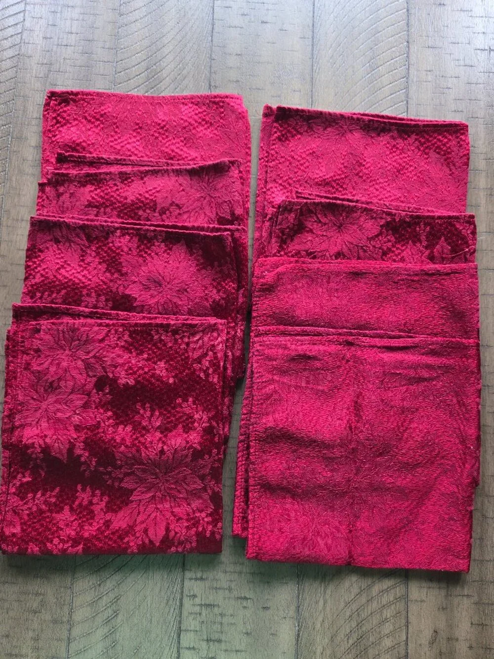 Red Tablecloth + 8 Dinner Napkins - Damask Cloth TC= 96x55 Rectangle
